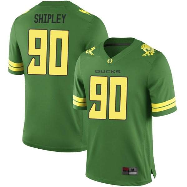 Oregon Ducks Men's #90 Jake Shipley Football College Game Green Jersey IXT18O0K