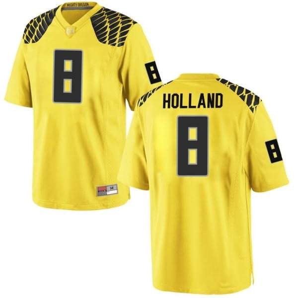 Oregon Ducks Men's #8 Jevon Holland Football College Replica Gold Jersey AXW44O2E