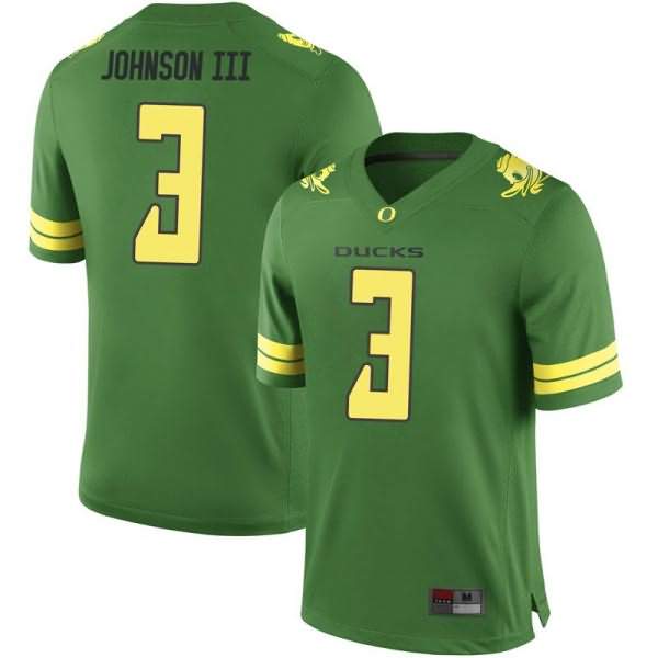 Oregon Ducks Men's #3 Johnny Johnson III Football College Replica Green Jersey AYX64O1J