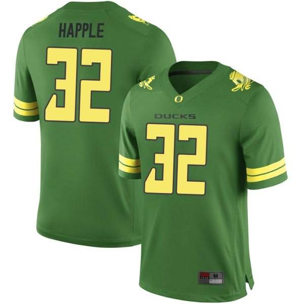 Oregon Ducks Men's #32 Jordan Happle Football College Replica Green Jersey NFE61O7S