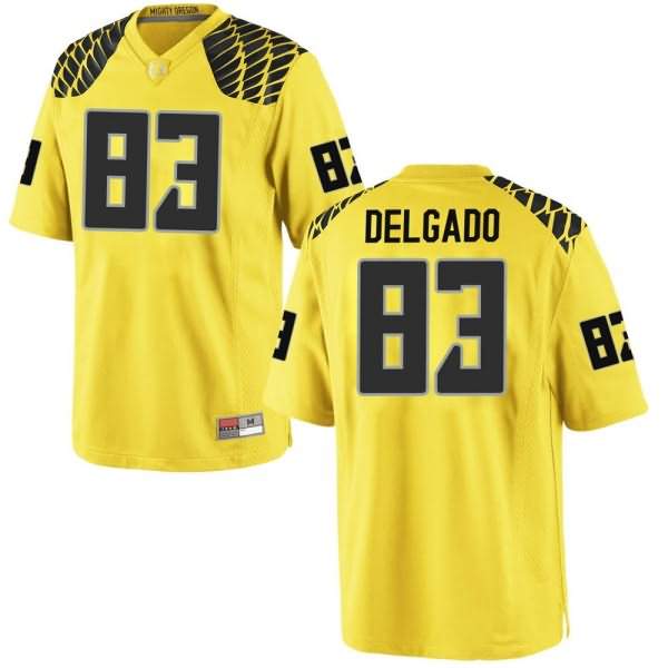 Oregon Ducks Men's #83 Josh Delgado Football College Game Gold Jersey SIQ45O7X