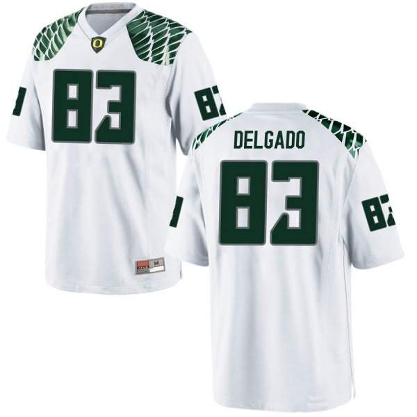 Oregon Ducks Men's #83 Josh Delgado Football College Replica White Jersey PGP84O1K