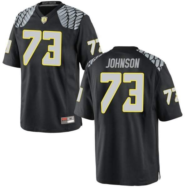 Oregon Ducks Men's #73 Justin Johnson Football College Replica Black Jersey MRL88O0D
