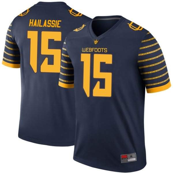 Oregon Ducks Men's #15 Kahlef Hailassie Football College Legend Navy Jersey XYX31O0N