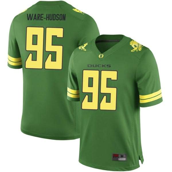 Oregon Ducks Men's #95 Keyon Ware-Hudson Football College Replica Green Jersey BUM24O2H