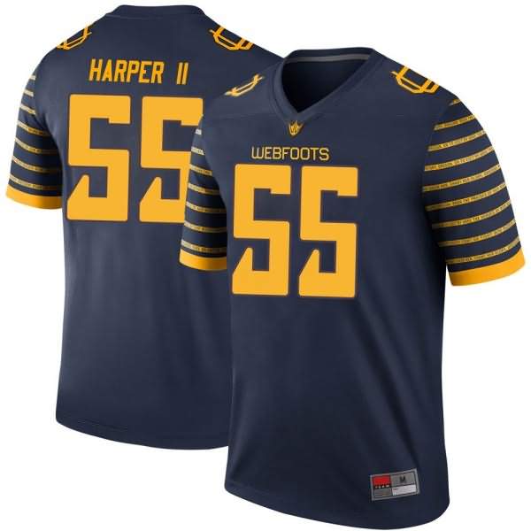 Oregon Ducks Men's #55 Marcus Harper II Football College Legend Navy Jersey STL02O6Y