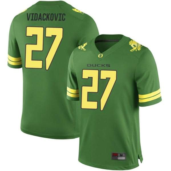 Oregon Ducks Men's #27 Marko Vidackovic Football College Replica Green Jersey ZNN47O4B