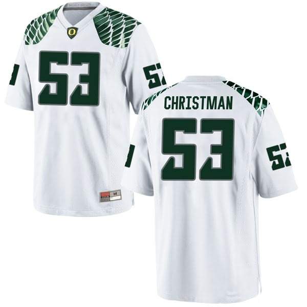 Oregon Ducks Men's #53 Matt Christman Football College Game White Jersey YYL55O8F