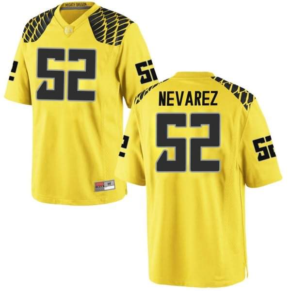 Oregon Ducks Men's #52 Miguel Nevarez Football College Replica Gold Jersey XQG84O7C