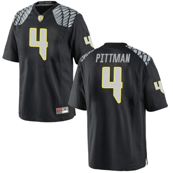 Oregon Ducks Men's #4 Mycah Pittman Football College Game Black Jersey VHA02O8M