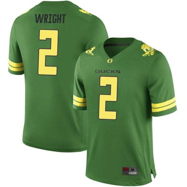 Oregon Ducks Men's #2 Mykael Wright Football College Replica Green Jersey FYT07O3C