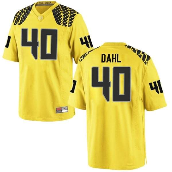 Oregon Ducks Men's #40 Noah Dahl Football College Replica Gold Jersey CJZ86O3A