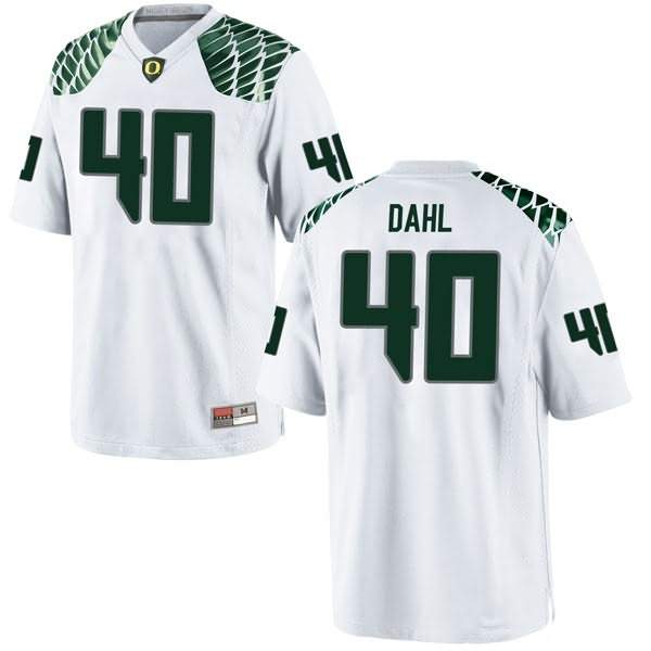 Oregon Ducks Men's #40 Noah Dahl Football College Replica White Jersey DRS48O5J