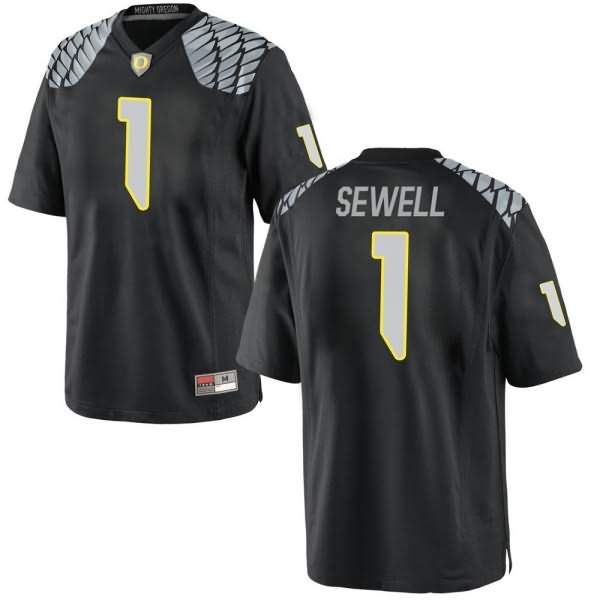 Oregon Ducks Men's #1 Noah Sewell Football College Replica Black Jersey DGW16O1Q