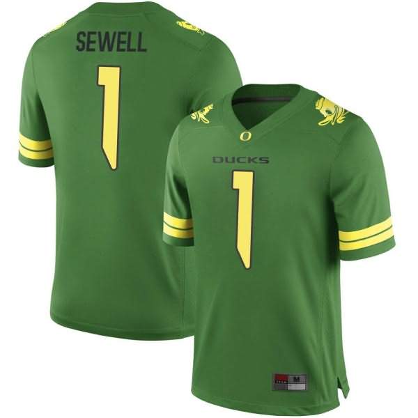 Oregon Ducks Men's #1 Noah Sewell Football College Replica Green Jersey YXP74O3E