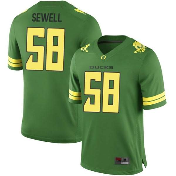 Oregon Ducks Men's #58 Penei Sewell Football College Game Green Jersey JHY53O1H