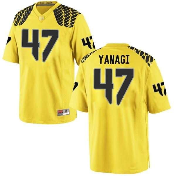 Oregon Ducks Men's #47 Peyton Yanagi Football College Game Gold Jersey PRX83O1R