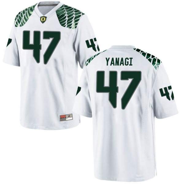 Oregon Ducks Men's #47 Peyton Yanagi Football College Game White Jersey ZFB52O4Y