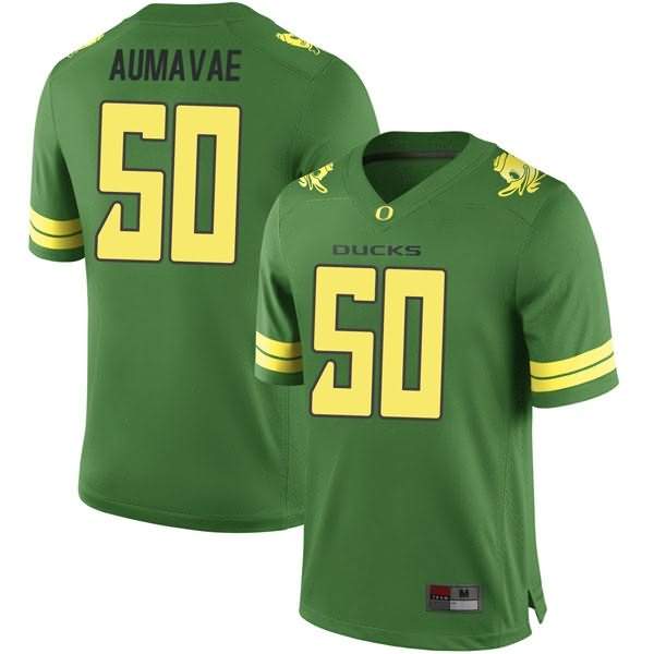 Oregon Ducks Men's #50 Popo Aumavae Football College Game Green Jersey TOA54O5Q