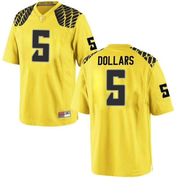 Oregon Ducks Men's #5 Sean Dollars Football College Game Gold Jersey WXK11O4I