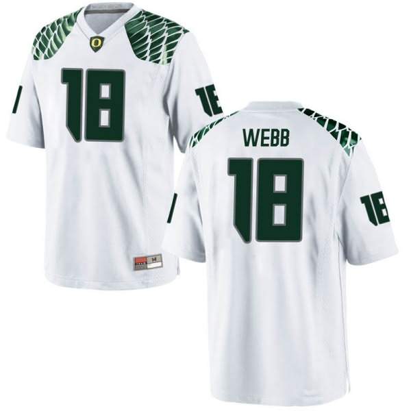 Oregon Ducks Men's #18 Spencer Webb Football College Game White Jersey SWL48O4U