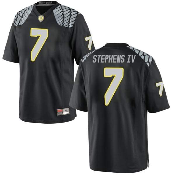 Oregon Ducks Men's #7 Steve Stephens IV Football College Replica Black Jersey VAB77O4K