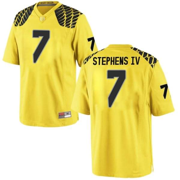 Oregon Ducks Men's #7 Steve Stephens IV Football College Replica Gold Jersey ITT45O3V