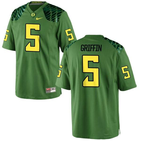 Oregon Ducks Men's #5 Taj Griffin Football College Replica Green Apple Alternate Jersey QFQ74O2D