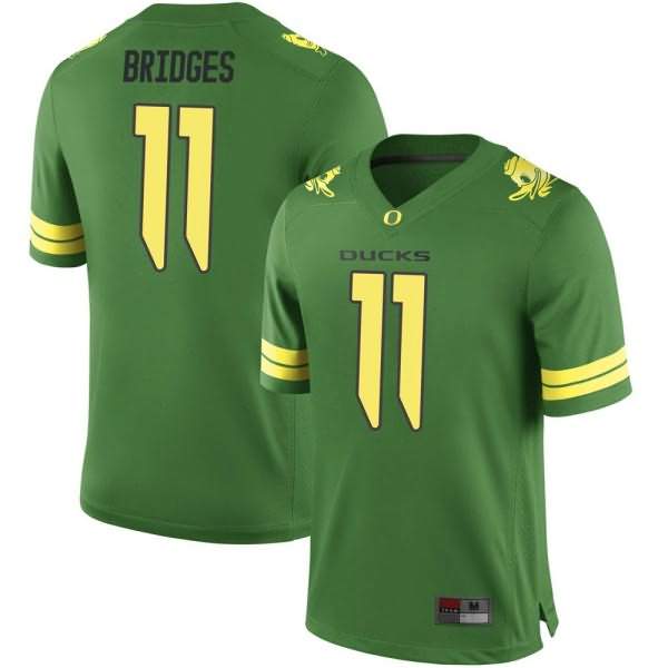 Oregon Ducks Men's #11 Trikweze Bridges Football College Replica Green Jersey UZQ35O3I