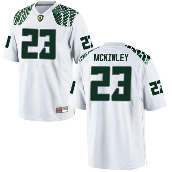 Oregon Ducks Men's #23 Verone McKinley III Football College Replica White Jersey LCM33O6O