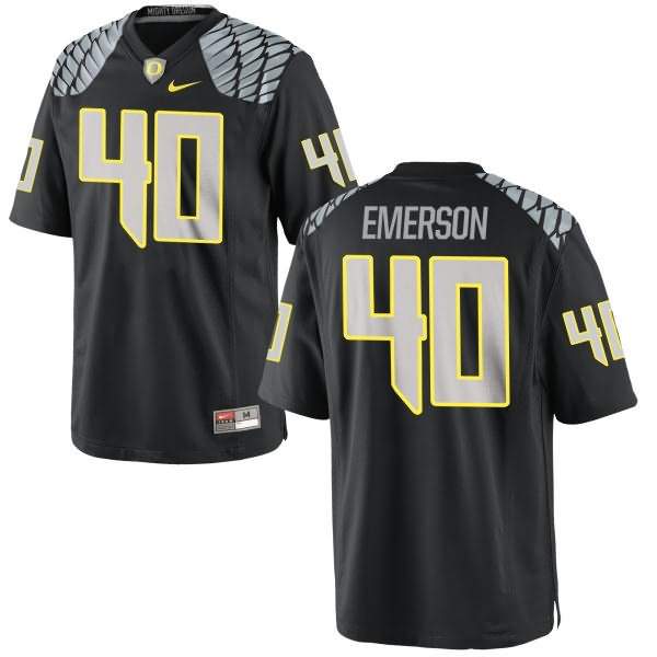 Oregon Ducks Men's #40 Zach Emerson Football College Authentic Black Jersey AVI87O3X