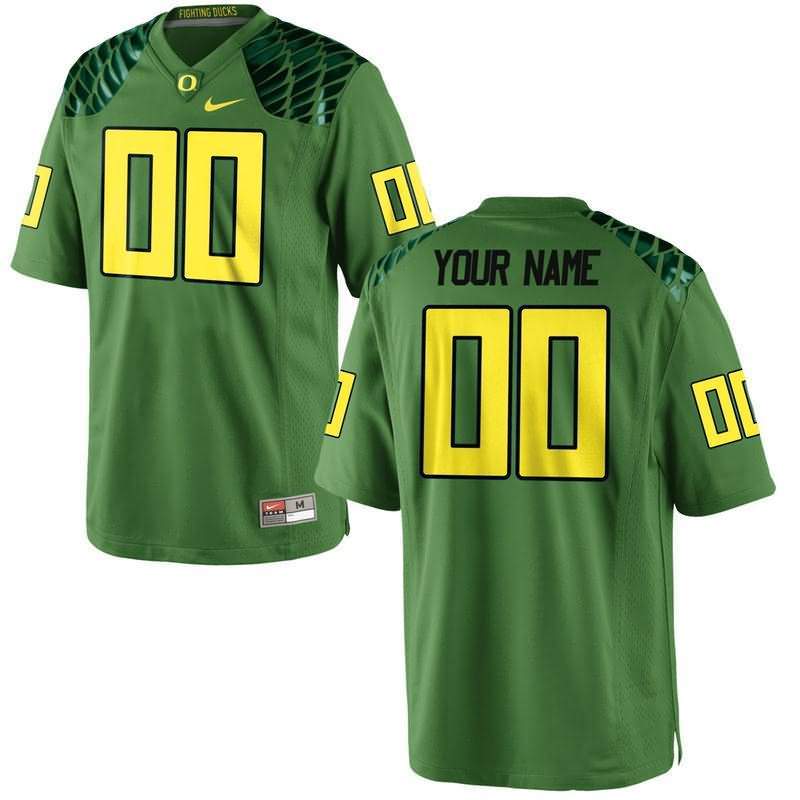 Oregon Ducks Men's #00 Customized Football College Apple Alternate Green Jersey ZMW42O7K