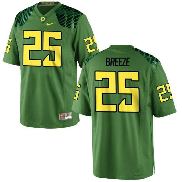 Oregon Ducks Women's #25 Brady Breeze Football College Authentic Green Apple Alternate Jersey JTX70O8W