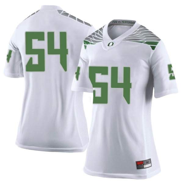 Oregon Ducks Women's #54 Dru Mathis Football College Limited White Jersey EXT88O2D