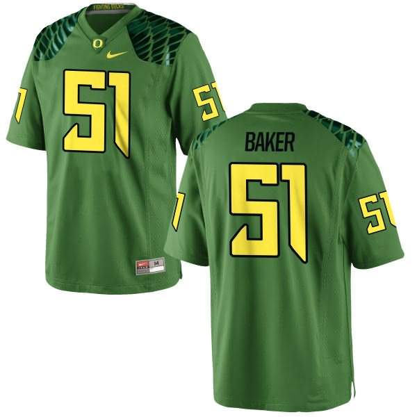 Oregon Ducks Women's #51 Gary Baker Football College Game Green Apple Alternate Jersey REA02O0O