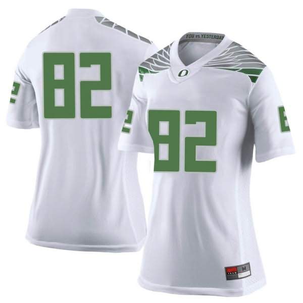 Oregon Ducks Women's #82 Justin Collins Football College Limited White Jersey HHO74O1M