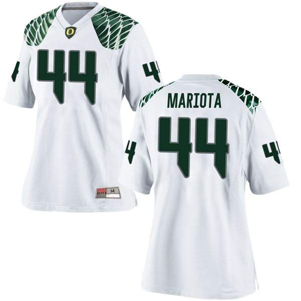 Oregon Ducks Women's #44 Matt Mariota Football College Replica White Jersey NQK05O3A