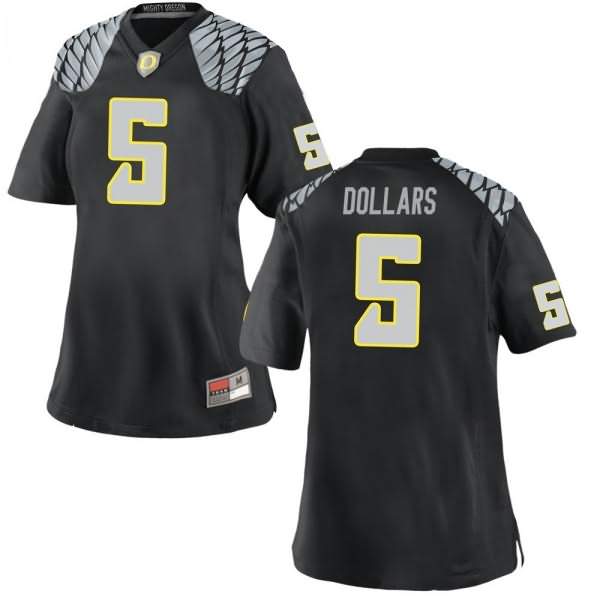 Oregon Ducks Women's #5 Sean Dollars Football College Game Black Jersey HOV52O7S