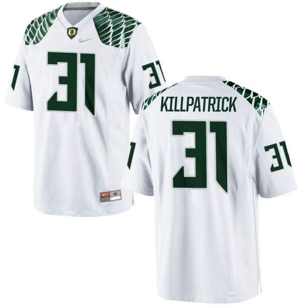 Oregon Ducks Women's #31 Sean Killpatrick Football College Replica White Jersey PCE15O6T