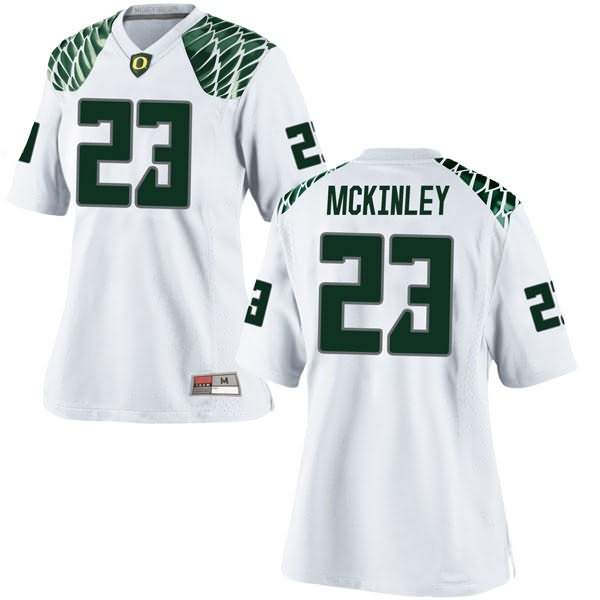 Oregon Ducks Women's #23 Verone McKinley III Football College Replica White Jersey LKP36O4S