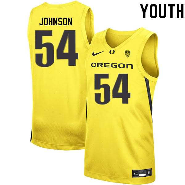 Oregon Ducks Youth #54 Will Johnson Basketball College Yellow Jersey FJJ05O1U