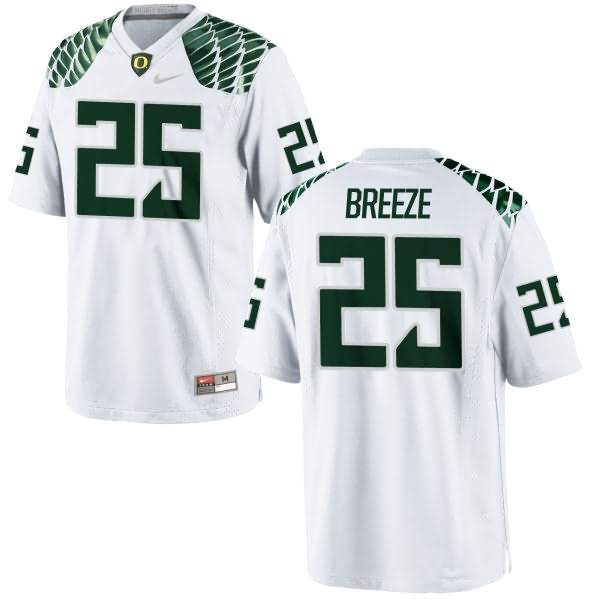 Oregon Ducks Youth #25 Brady Breeze Football College Replica White Jersey MYS02O0Z