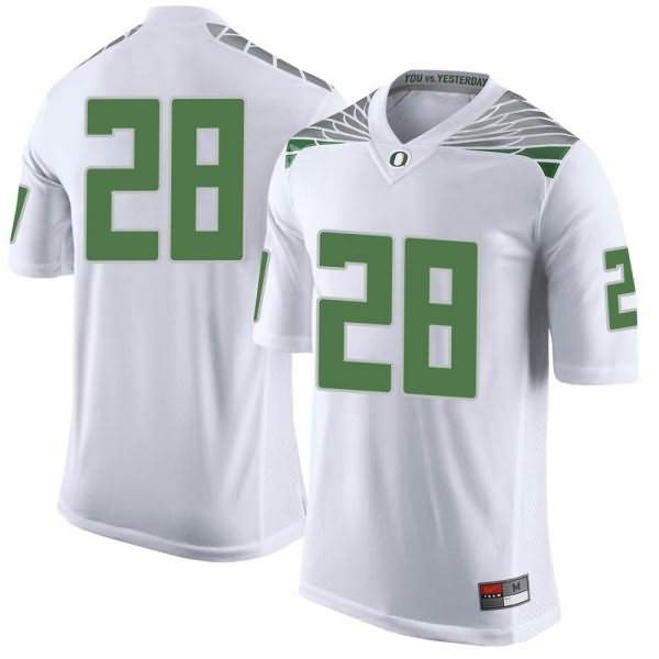 Oregon Ducks Youth #28 Cross Patton Football College Limited White Jersey UNJ54O7A