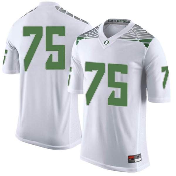 Oregon Ducks Youth #75 Dallas Warmack Football College Limited White Jersey HES74O3U