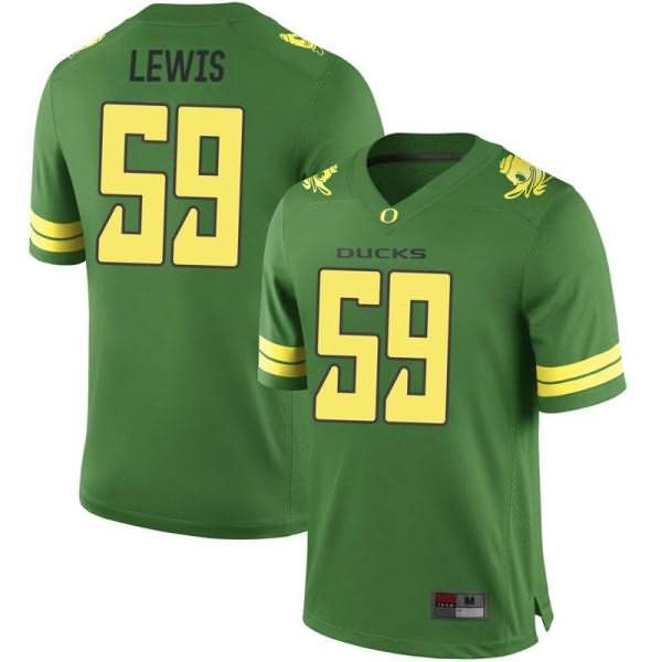 Oregon Ducks Youth #59 Devin Lewis Football College Game Green Jersey PZL68O0B