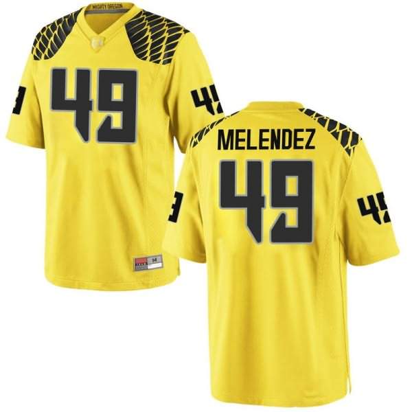 Oregon Ducks Youth #49 Devin Melendez Football College Game Gold Jersey OUF55O2Y