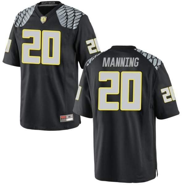 Oregon Ducks Youth #20 Dontae Manning Football College Replica Black Jersey CPX47O0S