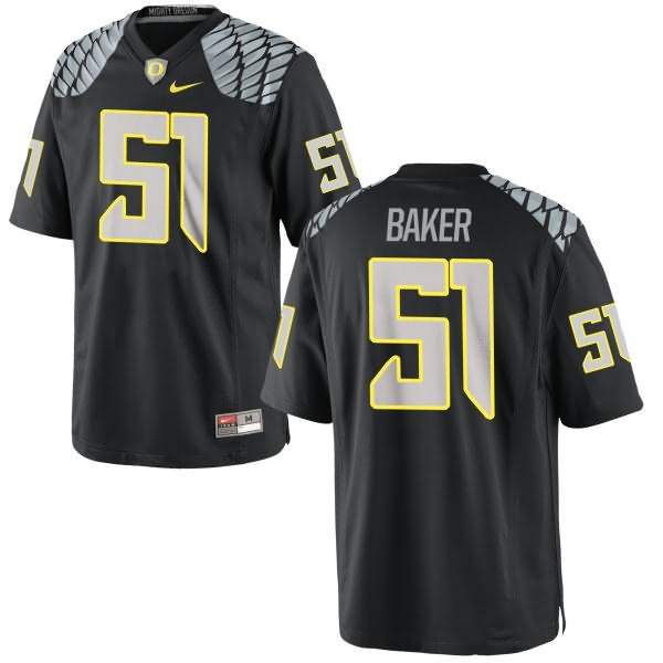 Oregon Ducks Youth #51 Gary Baker Football College Authentic Black Jersey QCF44O1S