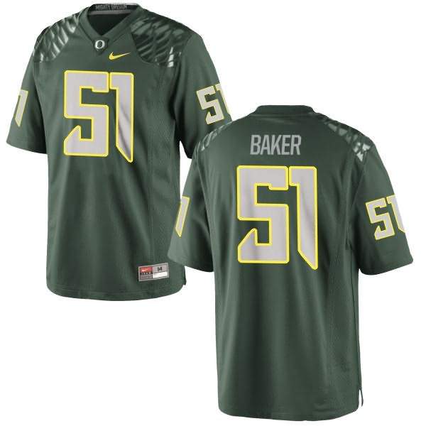 Oregon Ducks Youth #51 Gary Baker Football College Authentic Green Jersey YHE75O3V