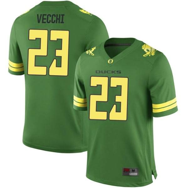 Oregon Ducks Youth #23 Jack Vecchi Football College Replica Green Jersey OGO38O1R
